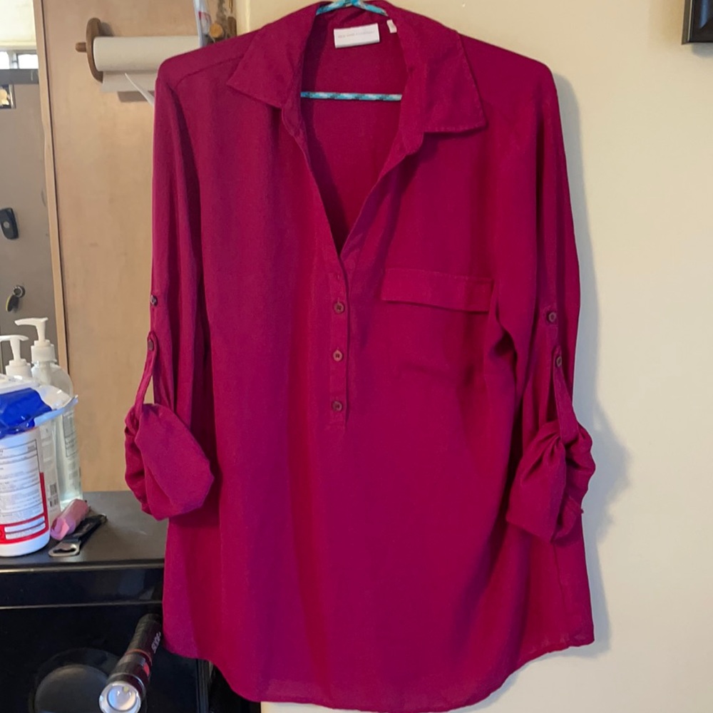 Lady lg fuschia dressy blouse
